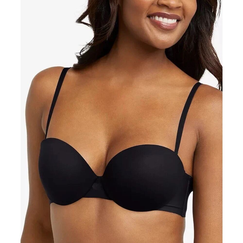 Maidenform Black Strapless Dreamwire Bra Size 36C With Or Without Straps